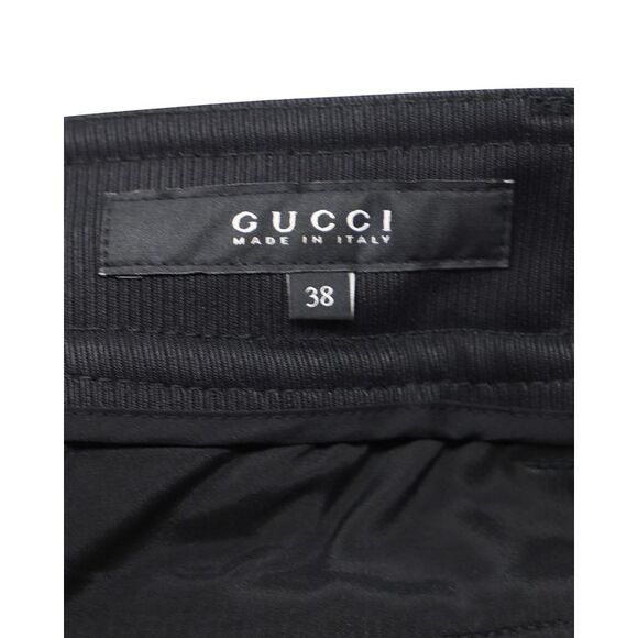Gucci Black Pants with Silver Zip Detail in Black Nylon